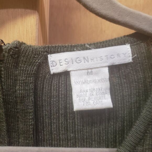 Design History Women's Merino Wool Zipper Detail Sweater Dress
Green HeatherSz M - Picture 5 of 5